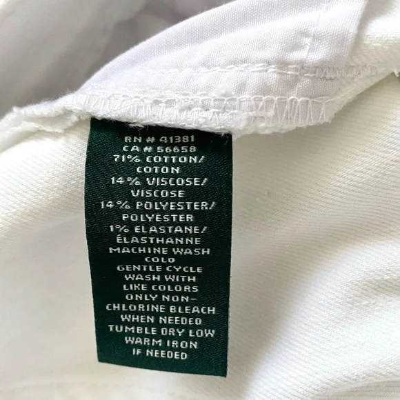 Ralph Lauren Women's Jeans White Stretch Premier Straight Pants 12 NWT - Picture 10 of 12